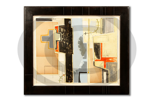 Photographed with frame and glass on. Artist John Ernatt