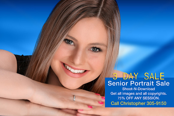 3 day sale Blue background March 2020