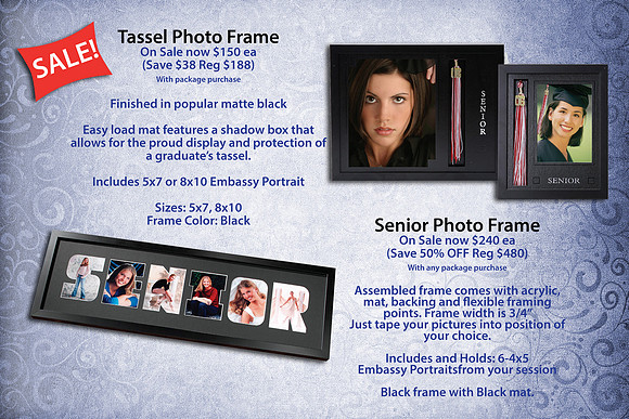 F Tassel and Senior Mat Frames